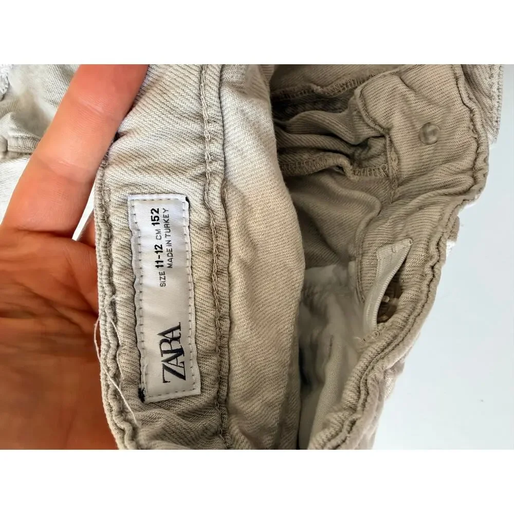 Zara Girls Gray Denim Shorts - Size 11/12 - Stylish & Comfy!